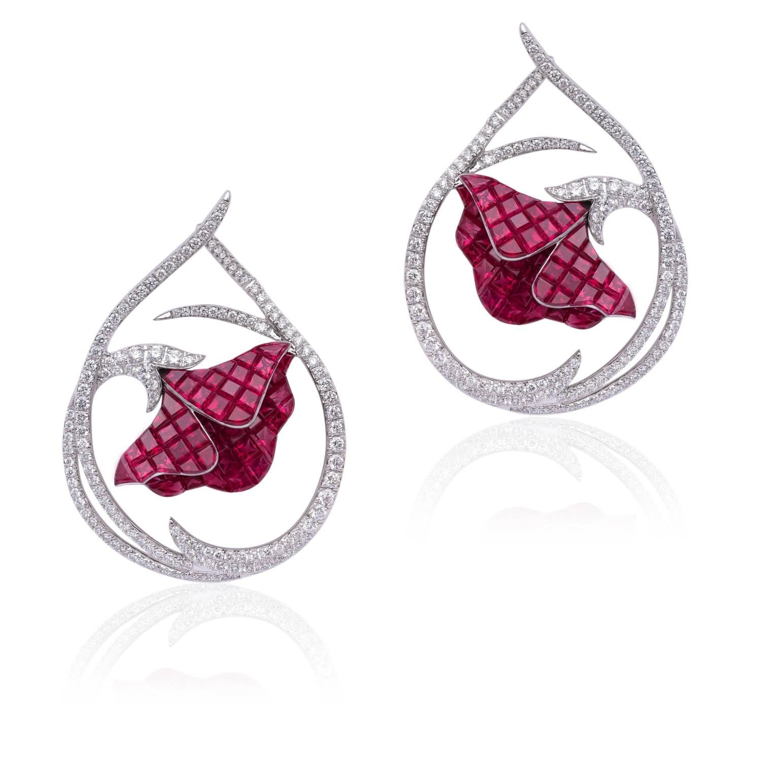 FLORAL Poppy Ruby Earrings